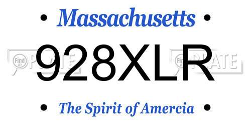 928XLR Massachusetts License Plate