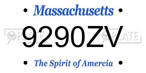 9290ZV Massachusetts License Plate