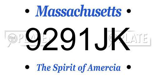 9291JK Massachusetts License Plate