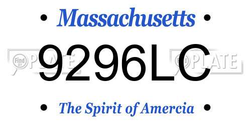 9296LC Massachusetts License Plate