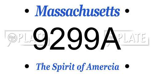 9299A Massachusetts License Plate