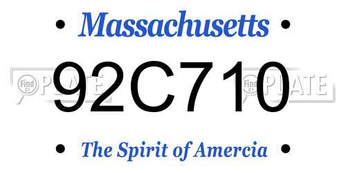 92C710 Massachusetts License Plate