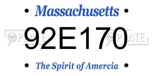 92E170 Massachusetts License Plate