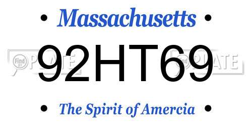 92HT69 Massachusetts License Plate
