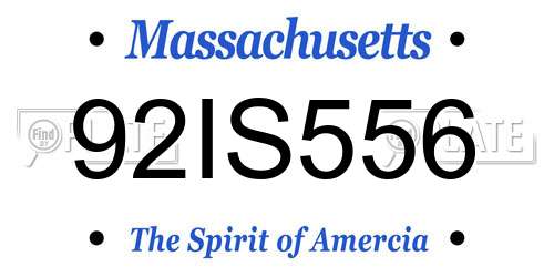 92IS556 Massachusetts License Plate