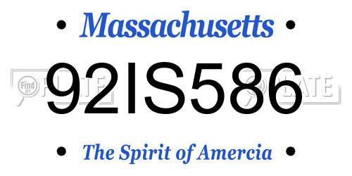 92IS586 Massachusetts License Plate