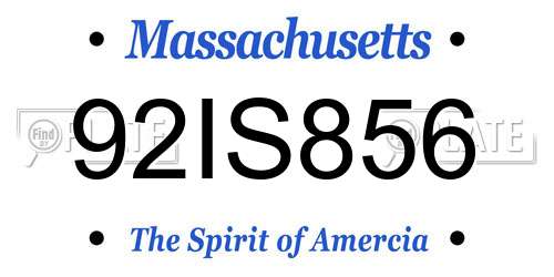 92IS856 Massachusetts License Plate