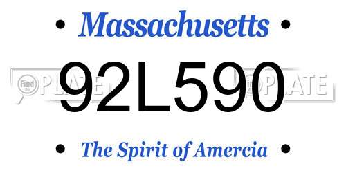 92L590 Massachusetts License Plate