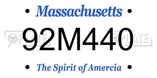 92M440 Massachusetts License Plate
