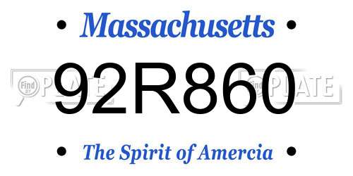 92R860 Massachusetts License Plate