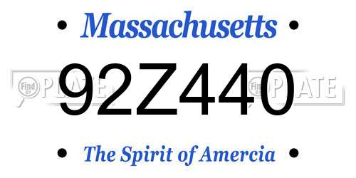 92Z440 Massachusetts License Plate