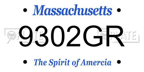 9302GR Massachusetts License Plate