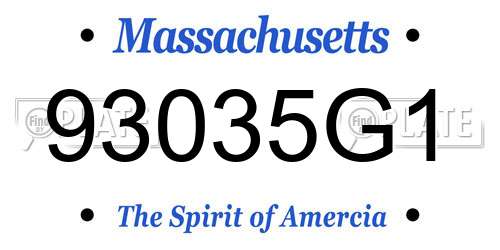93035G1 Massachusetts License Plate