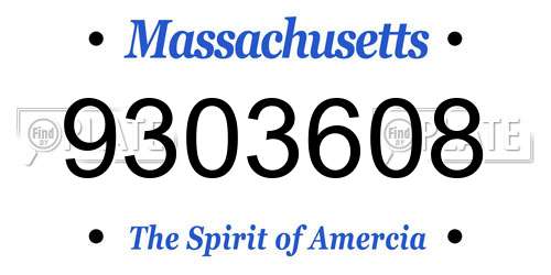9303608 Massachusetts License Plate