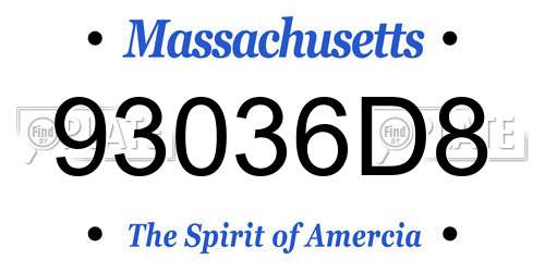 93036D8 Massachusetts License Plate