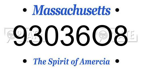 93036O8 Massachusetts License Plate