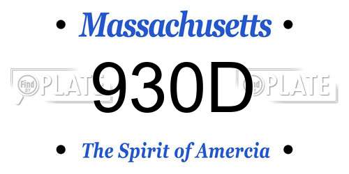 930D Massachusetts License Plate