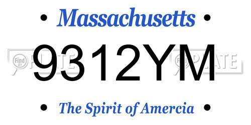 9312YM Massachusetts License Plate