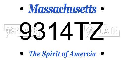 9314TZ Massachusetts License Plate