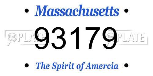 93179 Massachusetts License Plate