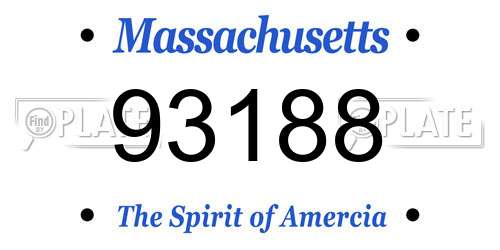 93188 Massachusetts License Plate