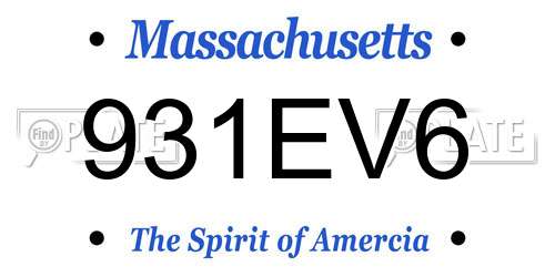 931EV6 Massachusetts License Plate