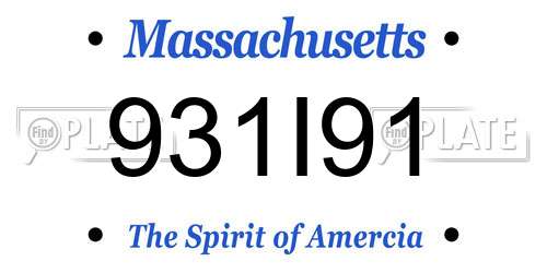 931I91 Massachusetts License Plate