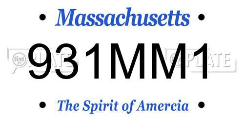 931MM1 Massachusetts License Plate