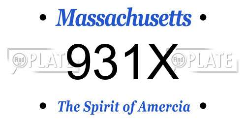 931X Massachusetts License Plate