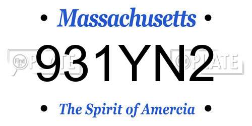 931YN2 Massachusetts License Plate
