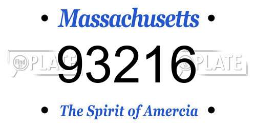 93216 Massachusetts License Plate