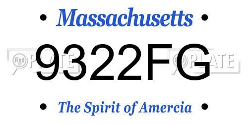 9322FG Massachusetts License Plate