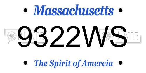 9322WS Massachusetts License Plate
