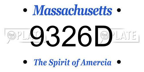 9326D Massachusetts License Plate