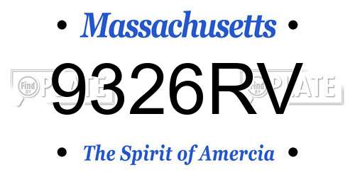 9326RV Massachusetts License Plate