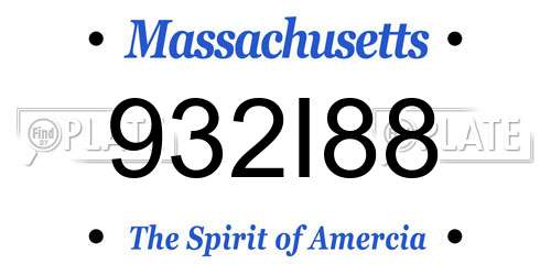 932I88 Massachusetts License Plate