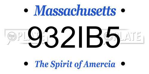 932IB5 Massachusetts License Plate