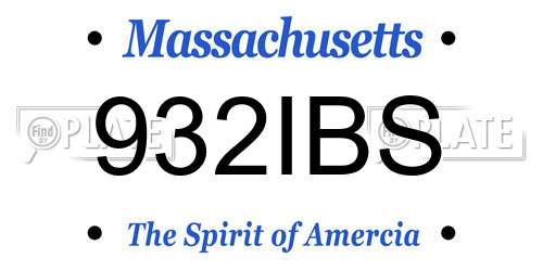 932IBS Massachusetts License Plate