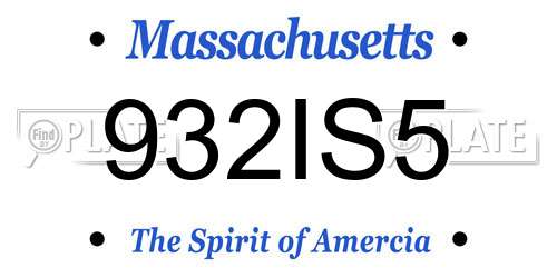 932IS5 Massachusetts License Plate