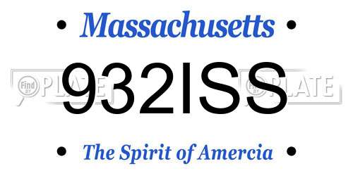 932ISS Massachusetts License Plate