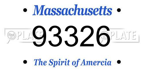 93326 Massachusetts License Plate
