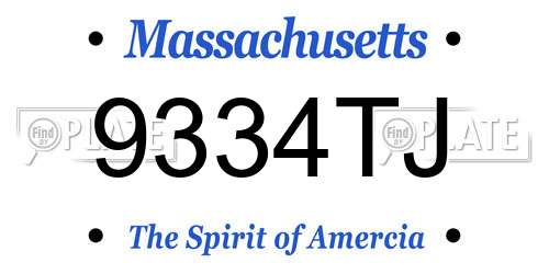 9334TJ Massachusetts License Plate