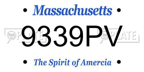 9339PV Massachusetts License Plate