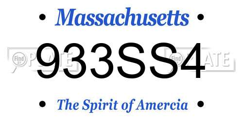 933SS4 Massachusetts License Plate