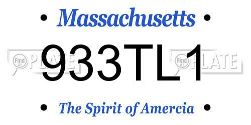 933TL1 Massachusetts License Plate