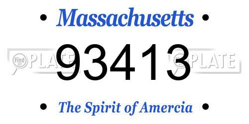 93413 Massachusetts License Plate