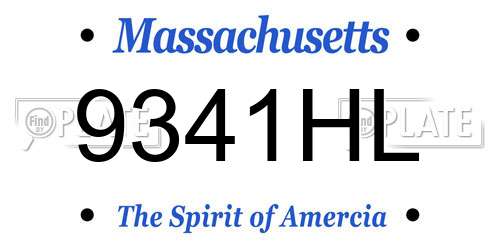 9341HL Massachusetts License Plate