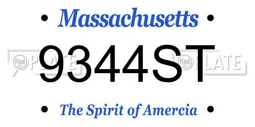 9344ST Massachusetts License Plate