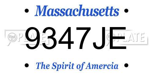 9347JE Massachusetts License Plate