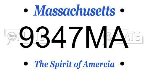9347MA Massachusetts License Plate